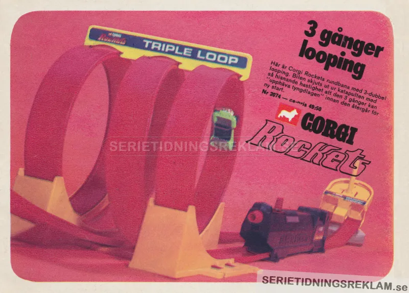 Reklam för Triple Loop från Corgi Rockets