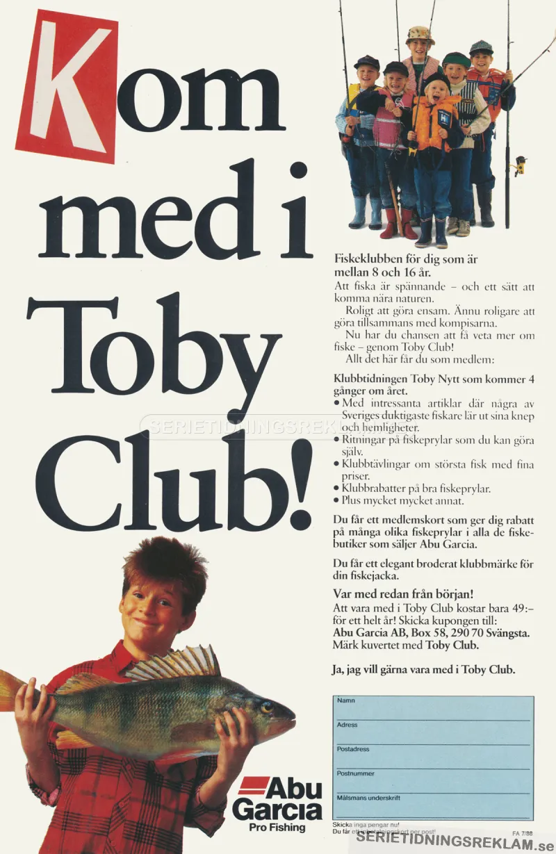Reklam för klubben Toby Club som Abu Garcia står bakom