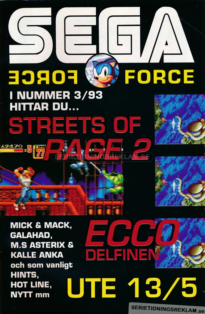 Reklam för nummer 3 av tidningen SEGA Force år 1995
