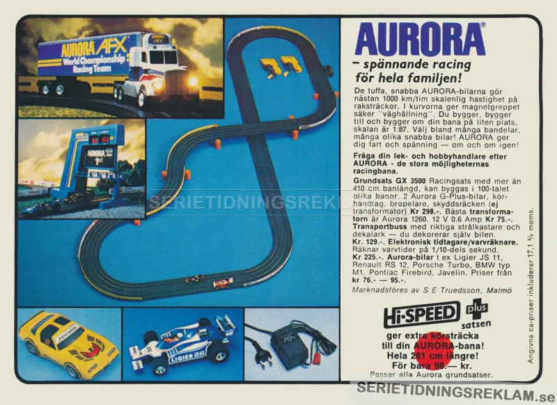 Reklam för bilbanan Aurora