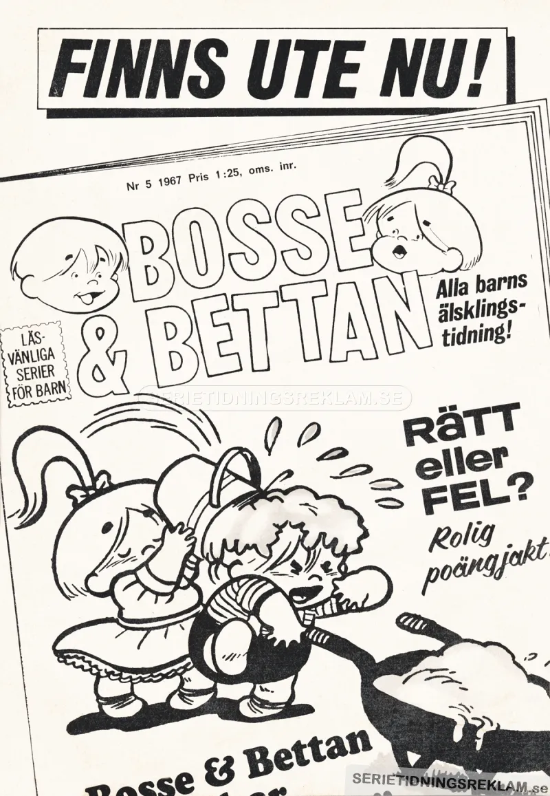 Internreklam för serietidningen Bosse & Bettan