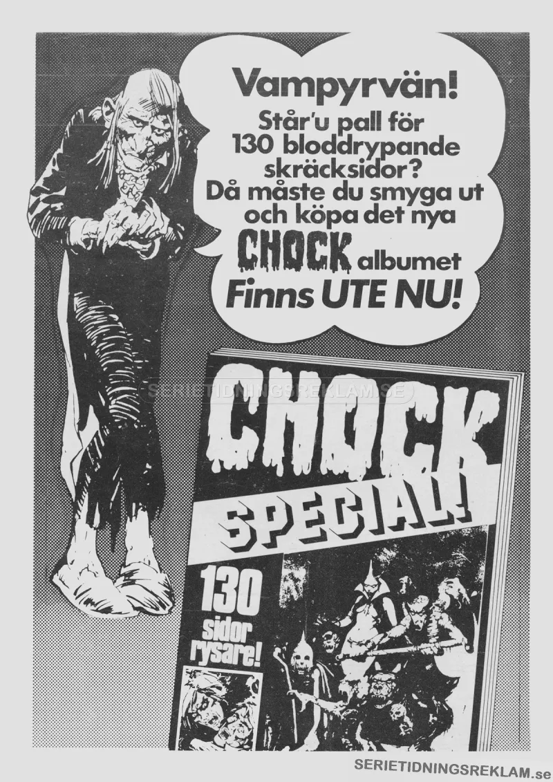 Reklam för serietidningen Chock Special