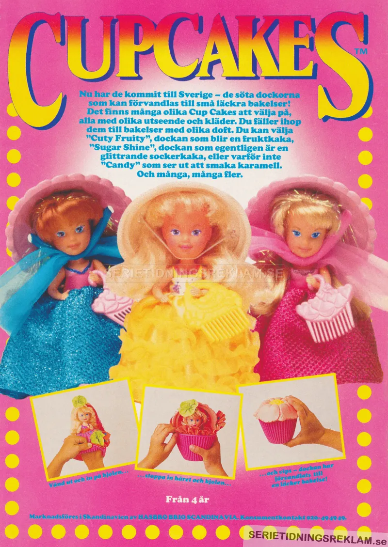 Reklam för dockorna som går under namnet CupCakes från hasbro