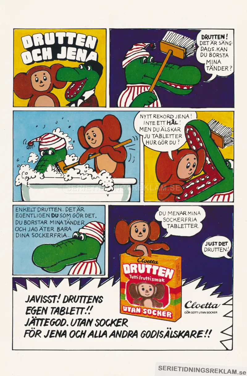 Reklam för sockerfritt godis från Drutten & Gena