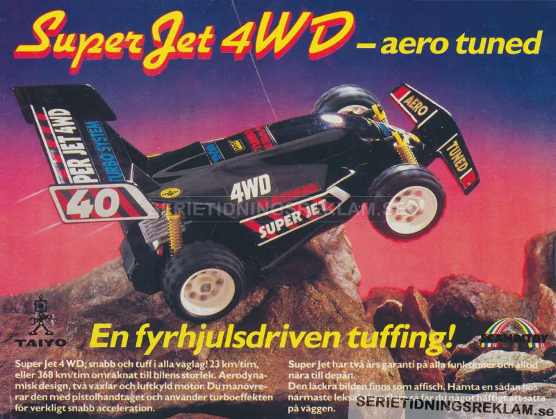 Reklam för en radiostyrd bil från Taiyo
