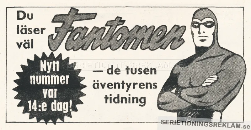 Reklam för serietidningen Fantomen