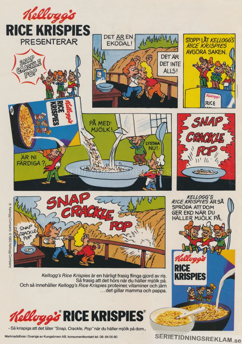Reklam i serieformat för frukostflingan Rice Krispies