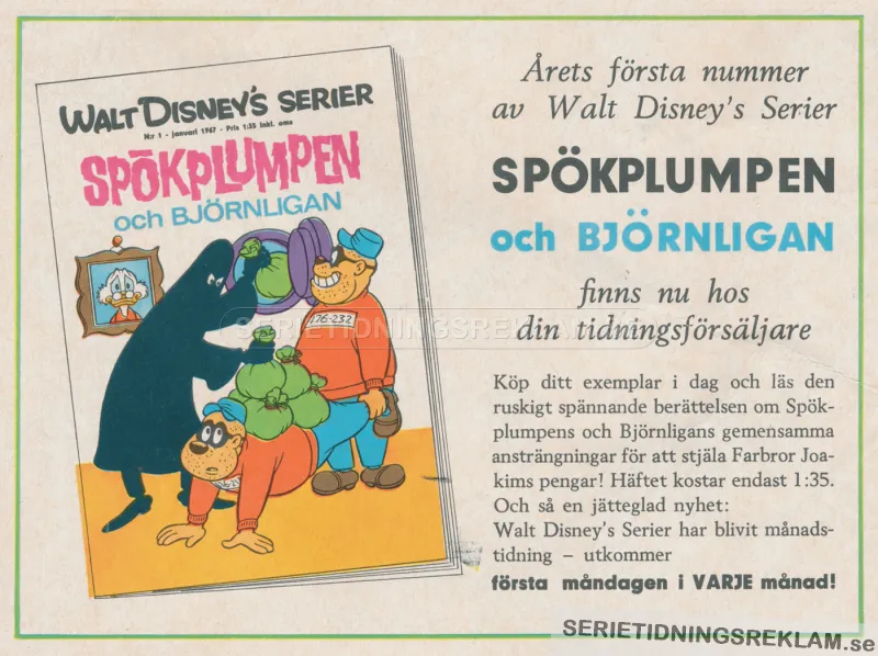 Annons för tidningen Walt Disneys Serier