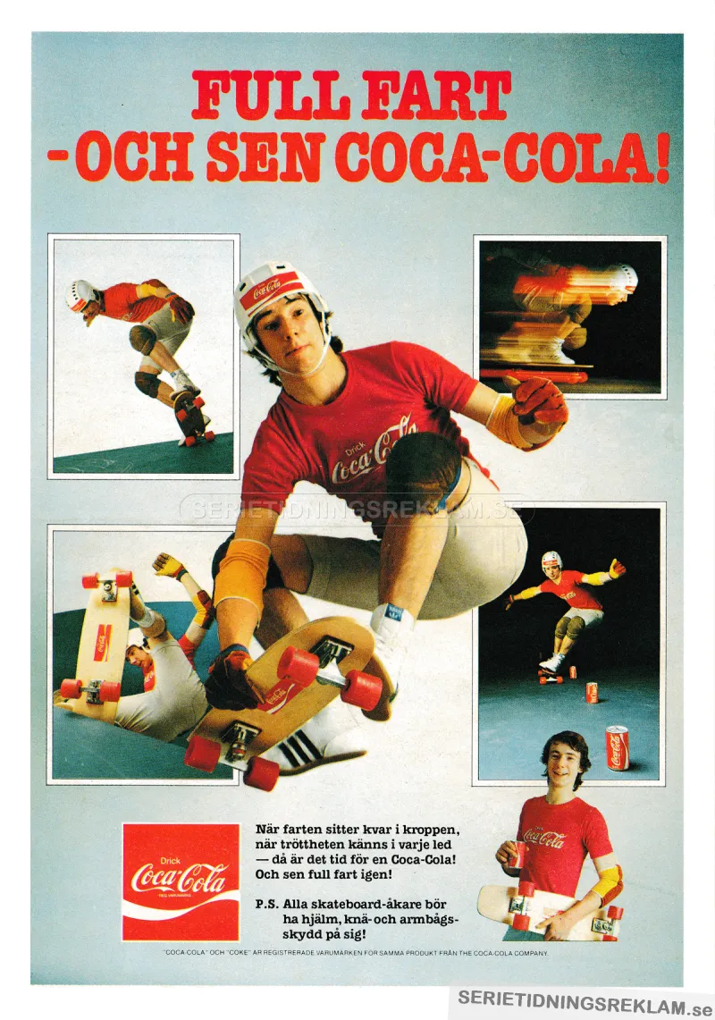 Reklam för Coca-Cola där en skejtare åker runt på sin skateboard