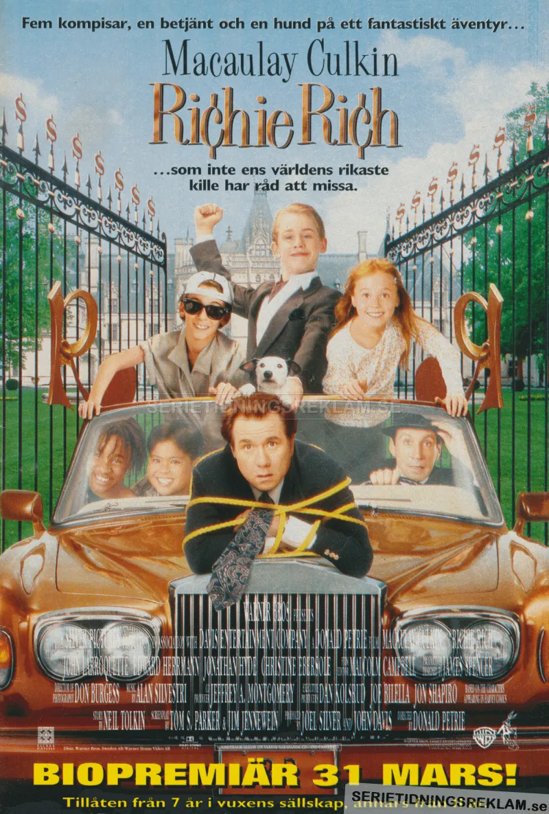 Reklam för filmen Richie Rich med bland andra Macaulay Culkin i en av rollerna