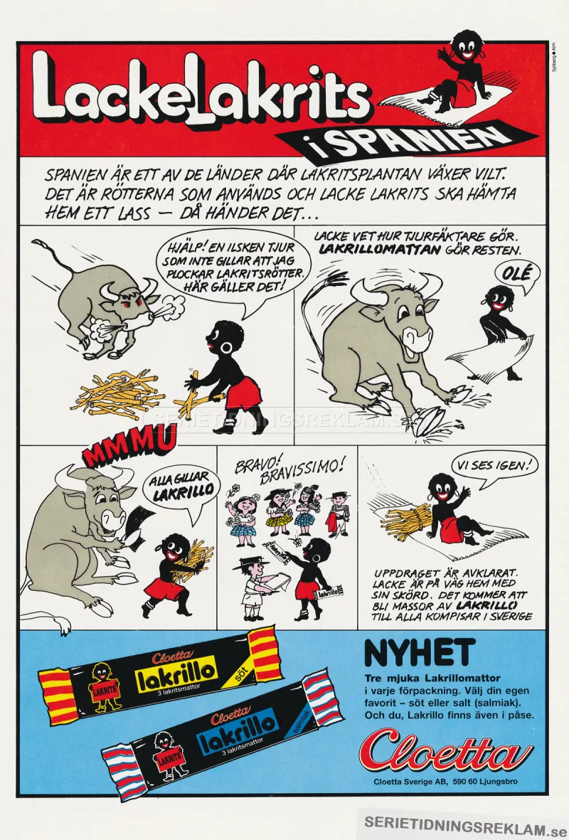 Reklam för lakritsgodiset Lakrillo från Cloetta