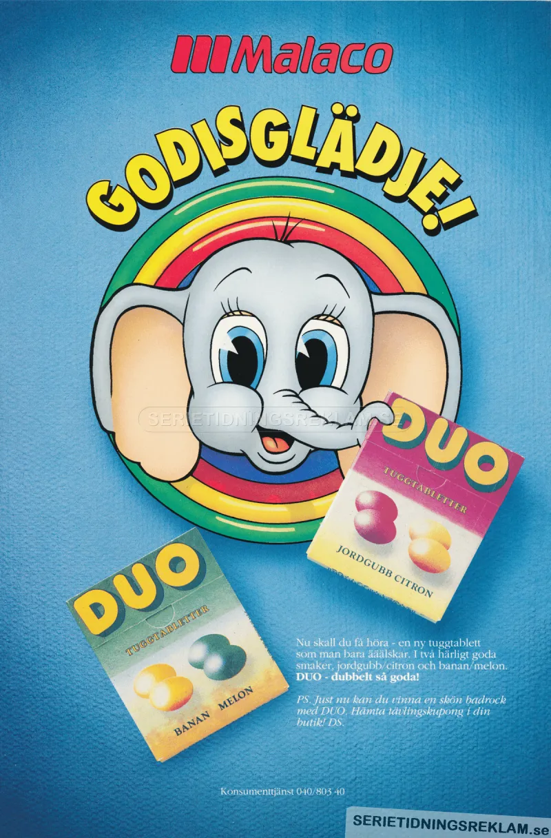 Reklam för tablettaskarna Duo från Malaco