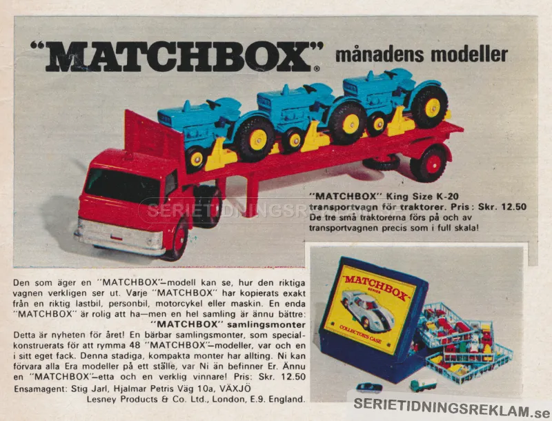 Reklam för en ny modell från Matchbox