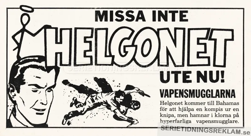 Reklam för serietidningen Helgonet