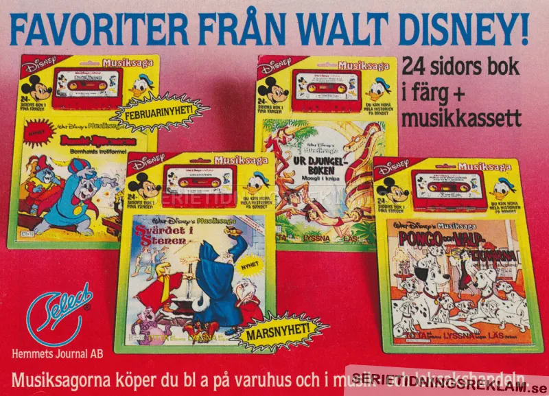 Reklam för musiksagor från Walt Disney