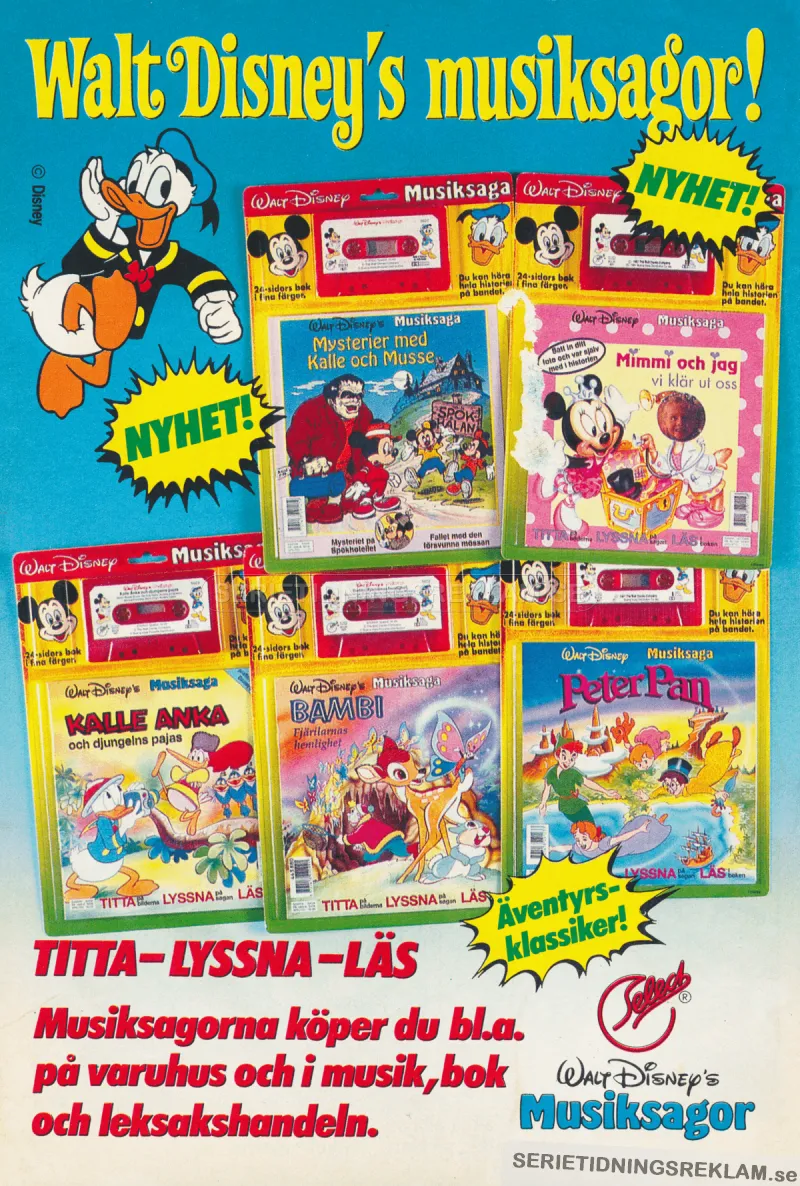 Reklam för musiksagor på kassett från Select