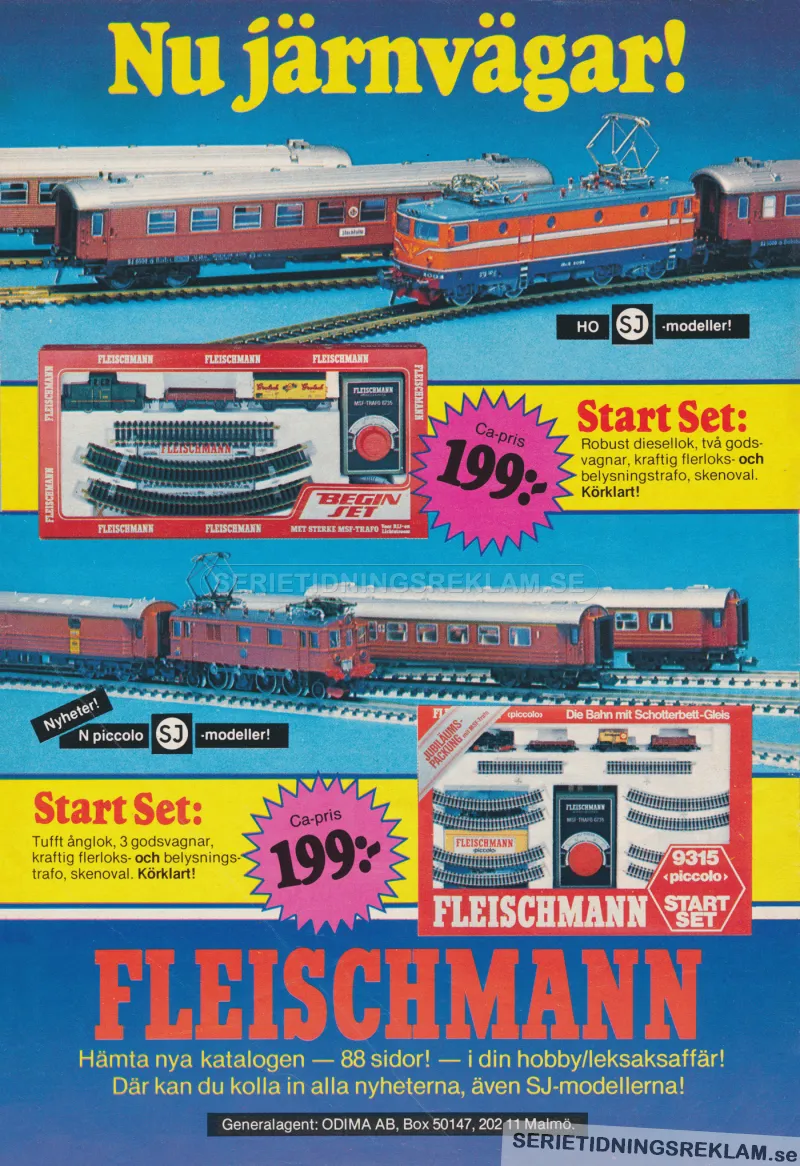 Reklam för tågbaneset från Fleischmann