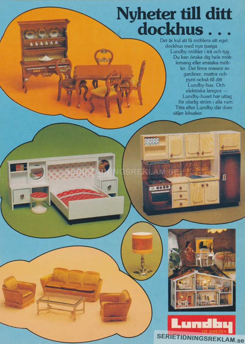 Reklam för dockmöbler från Lundby