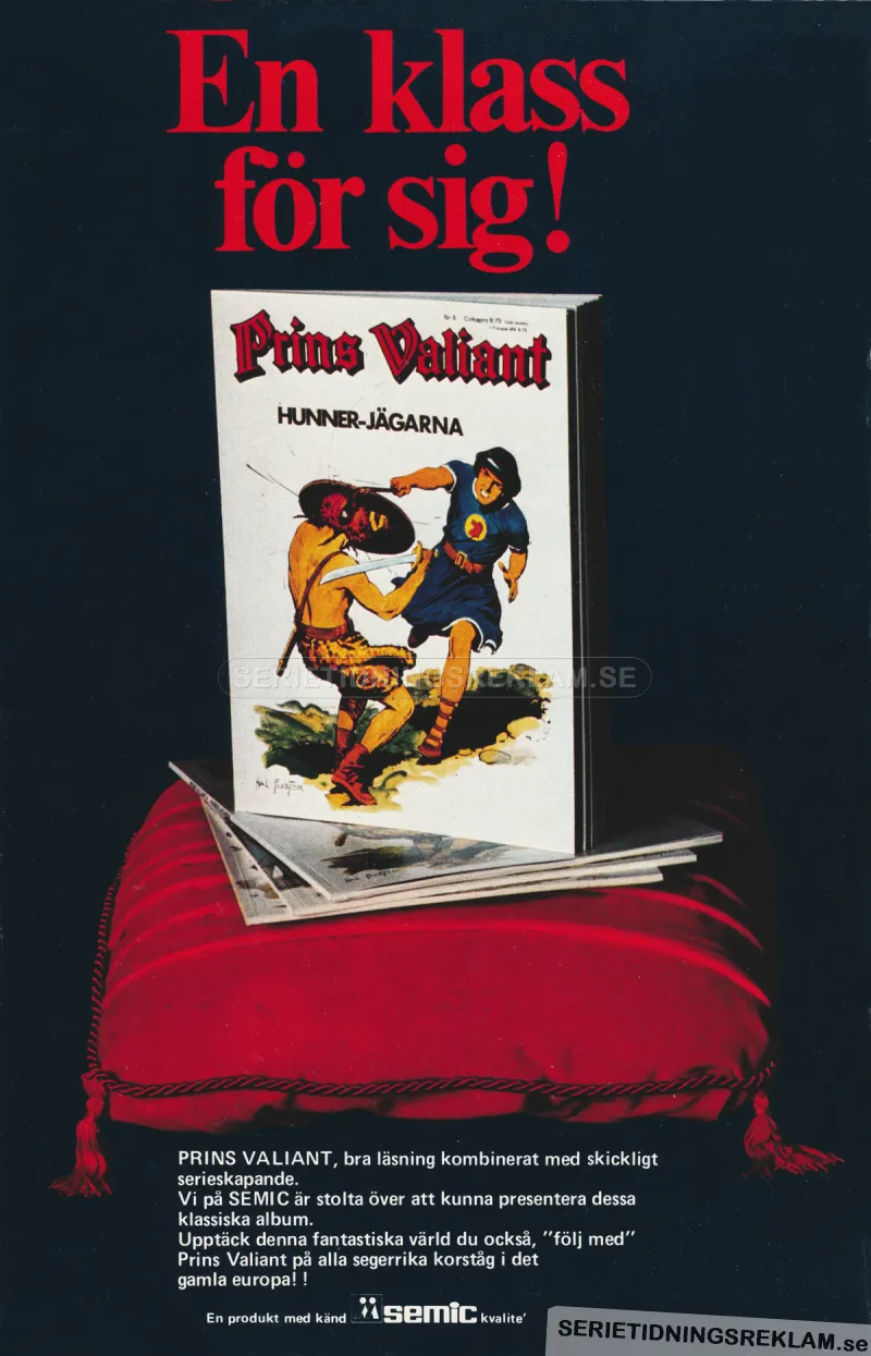 Annons för albumserien om Prins Valiant