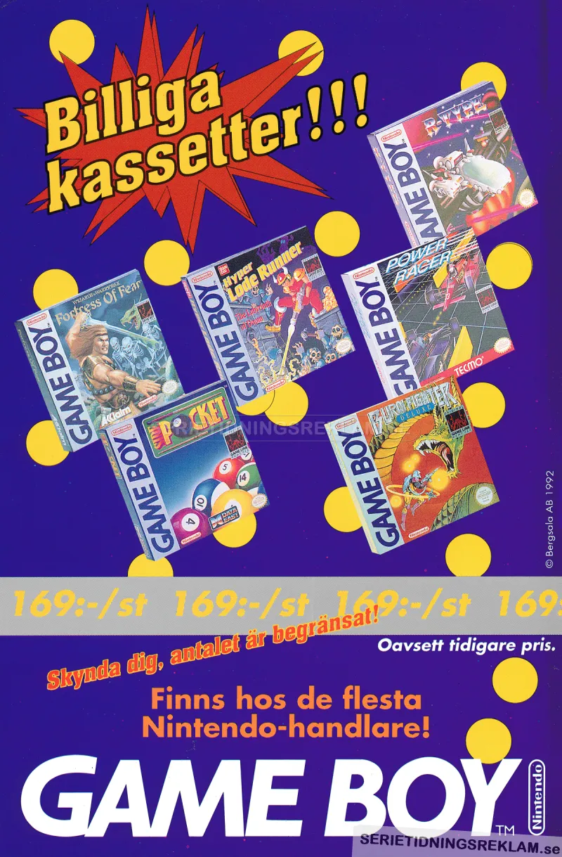 Annons för billiga Gameboy-spel