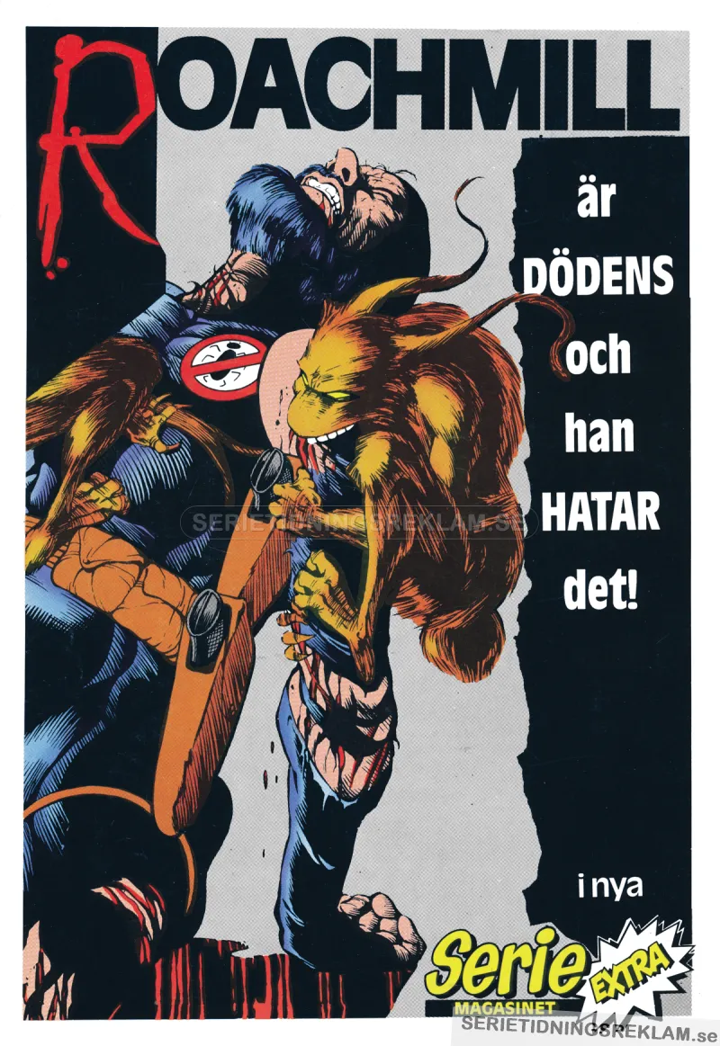 Annons för serien Roachmill som finns med i serietidningen Seriemagasinet Extra