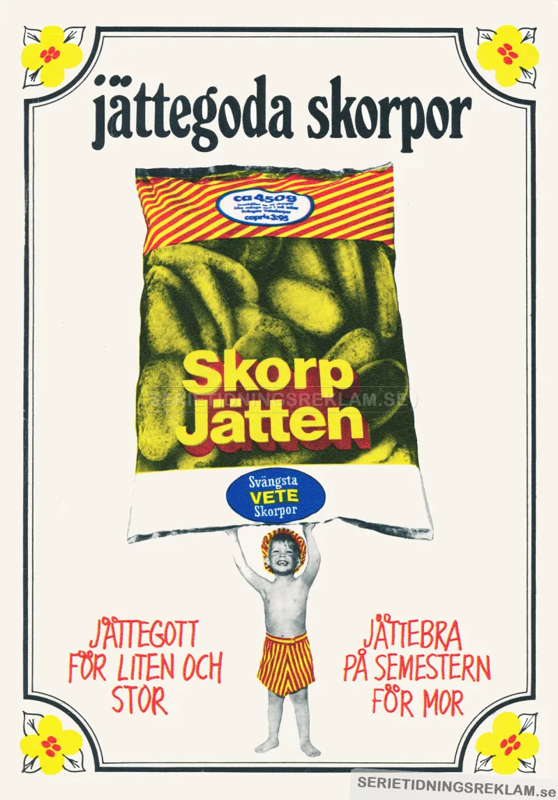 Reklam för Skorpjättens skorpor, 1971