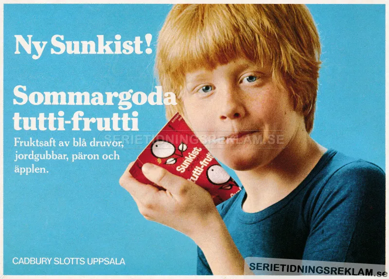 Annons för nya smaken tutti-frutti från Sunkist
