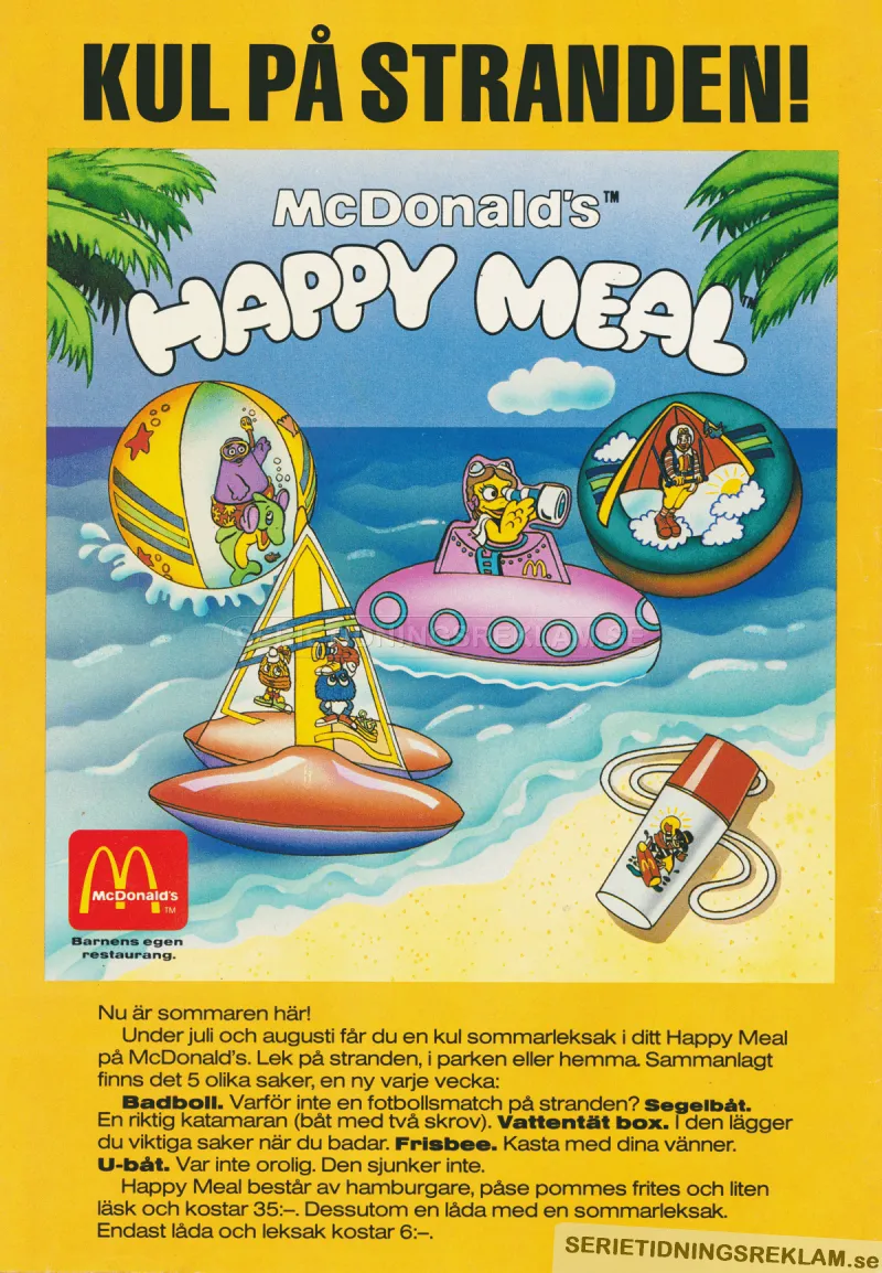 Reklam från McDonalds som visar upp nya leksaker i Happy Meal