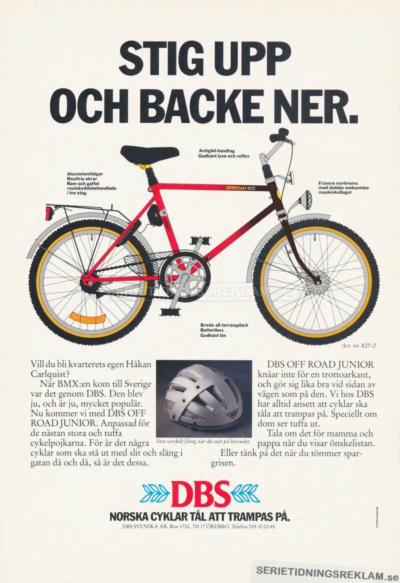 Reklam för en cykel från norska DBS