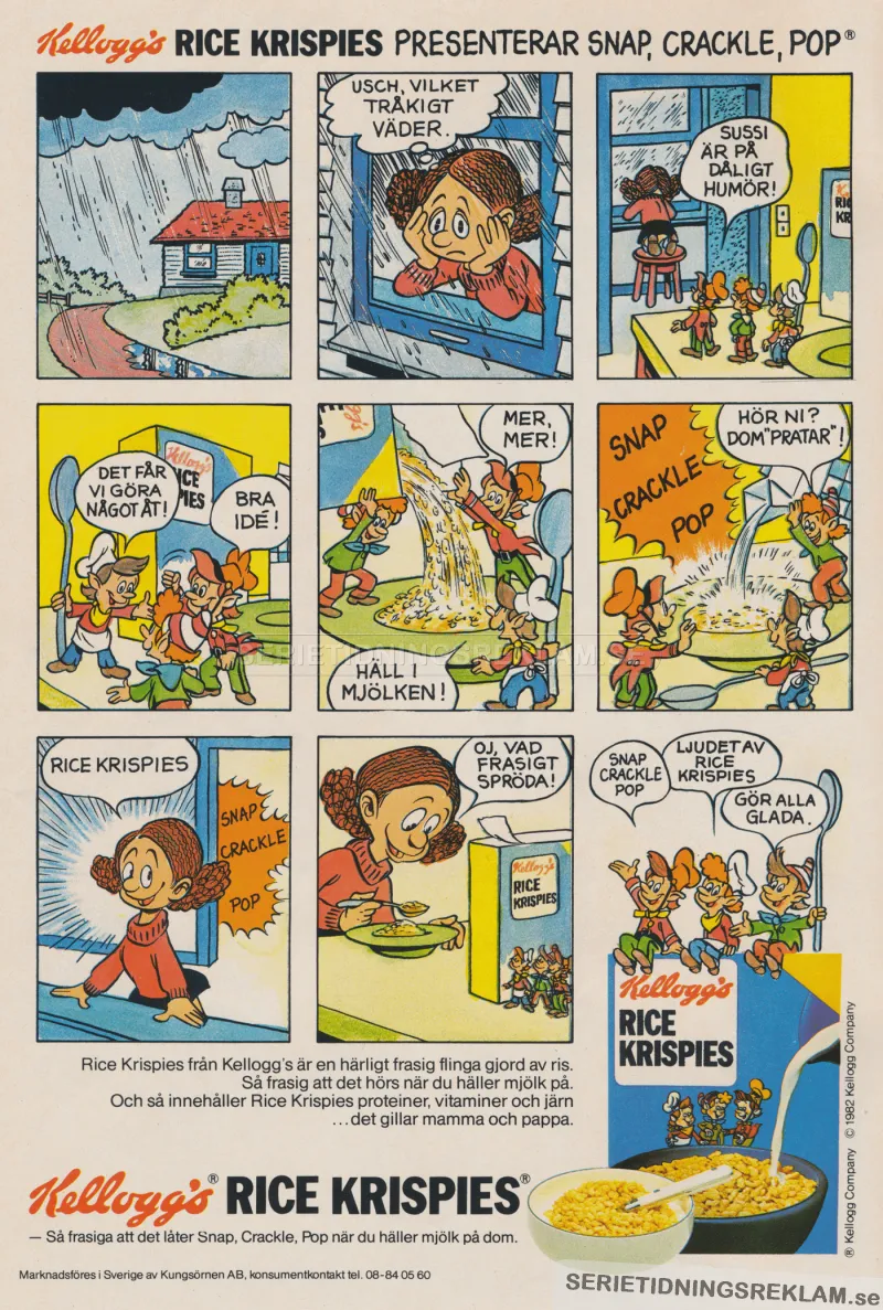 Reklam i serieformat för frukostflingan Rice Krispies