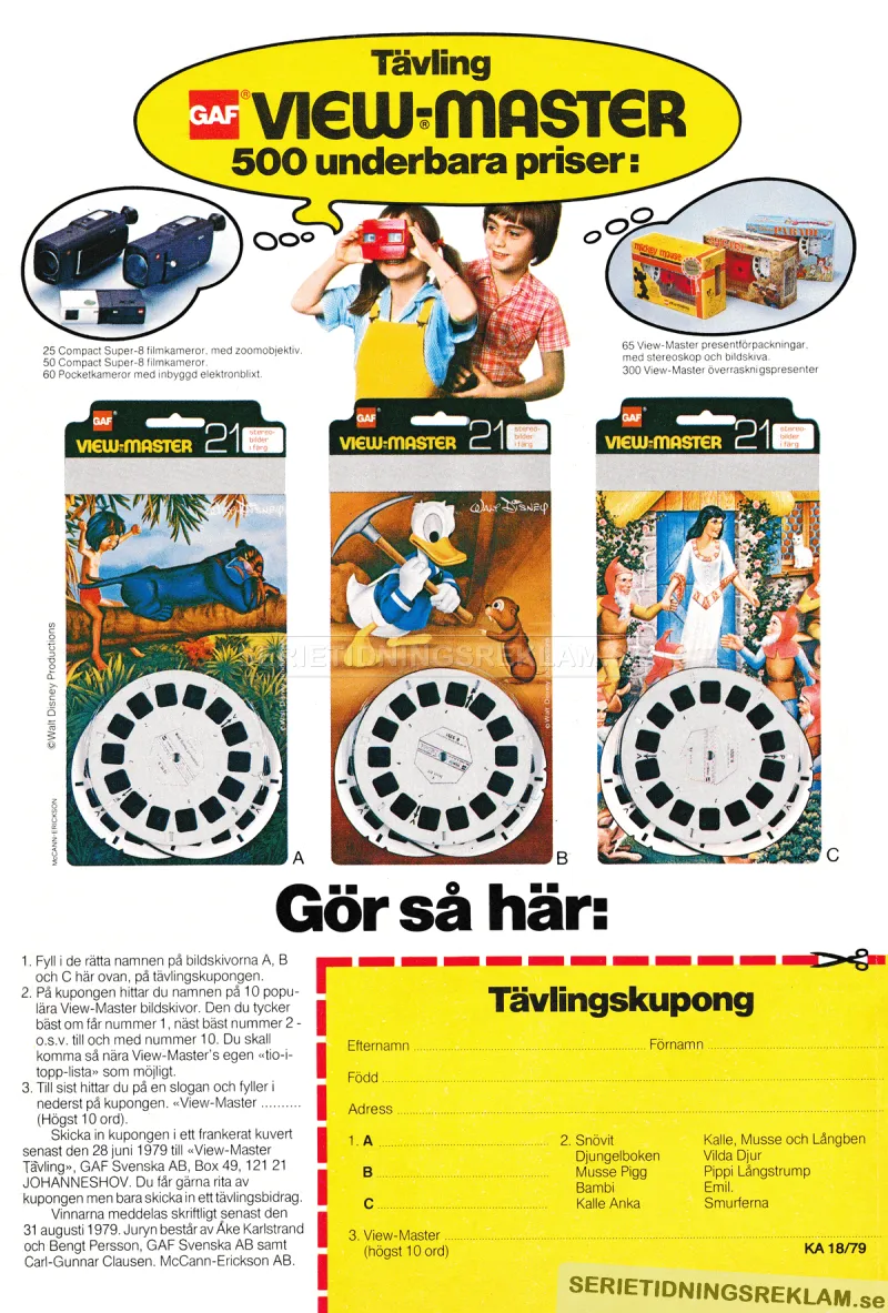 Tävling med svenska GAF AB där man kan tävla om View-masters