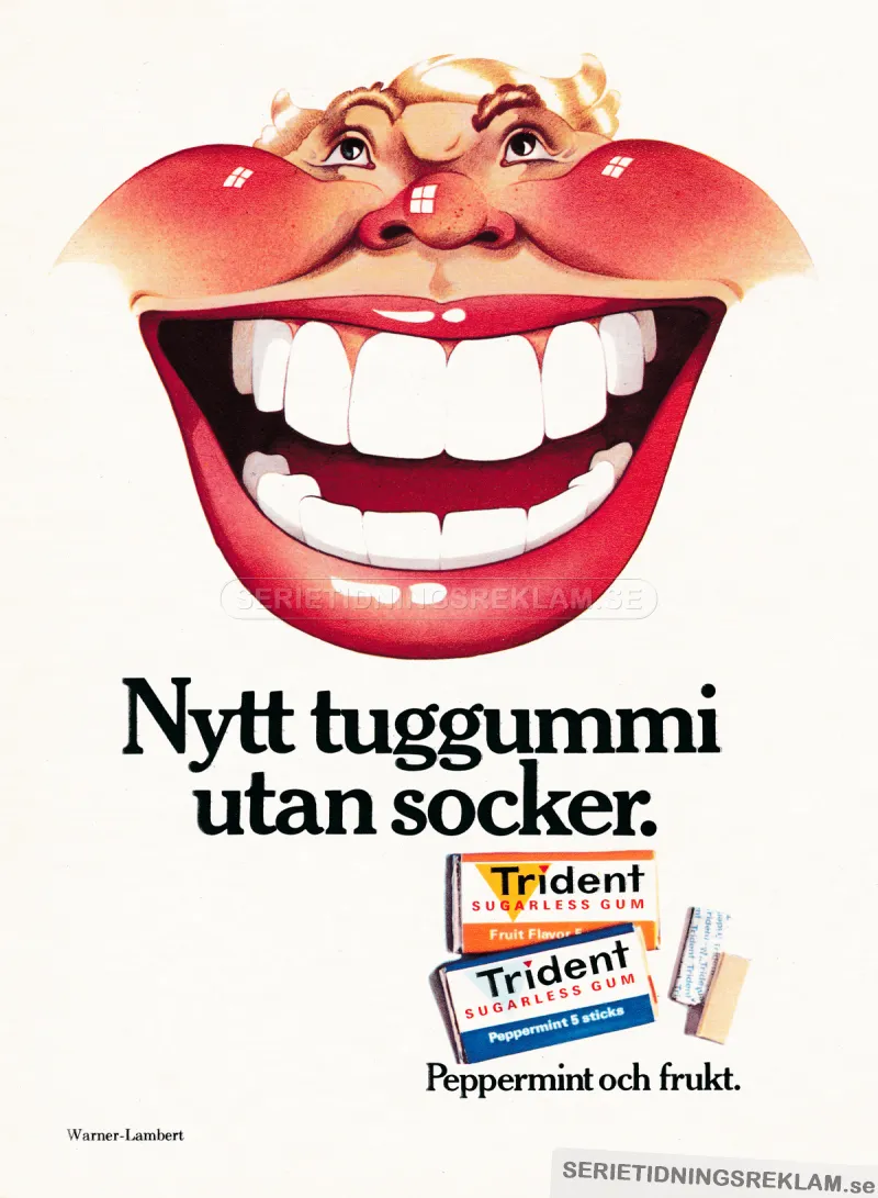 Reklam för Trident tuggummi från Warner-Lambert