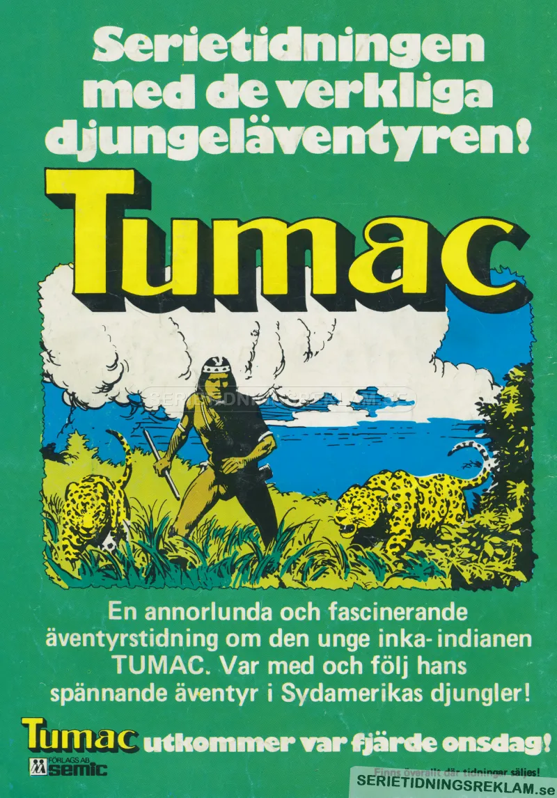 Reklam för serietidningen Tumac