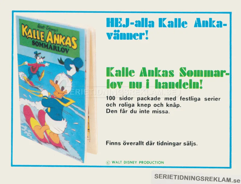 Reklam för tidningen Kalle Ankas Sommarlov