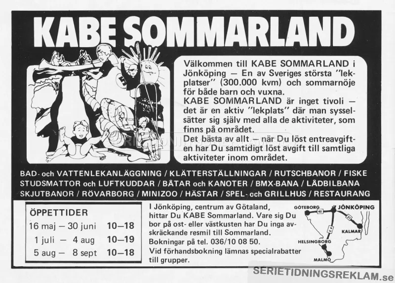 Reklam för Kabe Sommarland i Jönköping