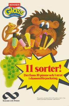 Reklam för glass från Winner Glass