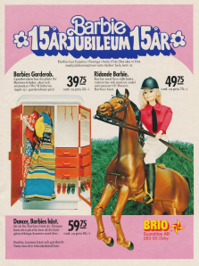 Annons för dockan Barbie som firar 15-årsjubileum