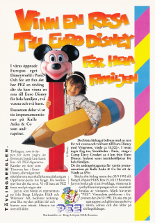 Reklam för en tävling med PEZ där förstapriset är en resa till EuroDisney i Paris