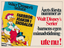 Internreklam för Walt Disneys Serier, barnens egen månadstidning, enligt reklamen
