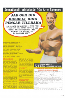 Reklam för styrketräningskurser på postorder, med avsändaren Arne Tammer