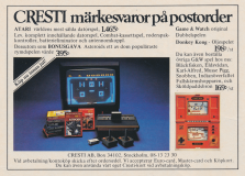 Reklam för importören Cresti som bl.a. säljer Atari och Game & Watch