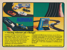 Reklam för bilbana från Aurora med magnetgrepp