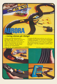 Helsidesreklam för Aurora bilbana från 1979