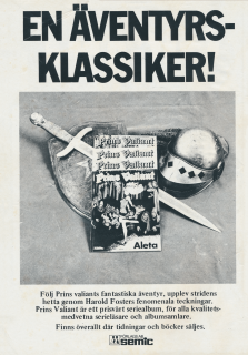 Reklam för seriealbumet Prins Valiant