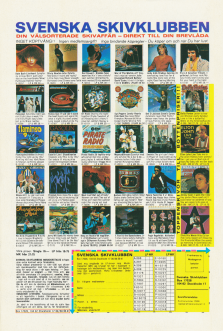 Reklam för Svenska Skivklubben med 25 skivomslag och erbjudande om medlemskap