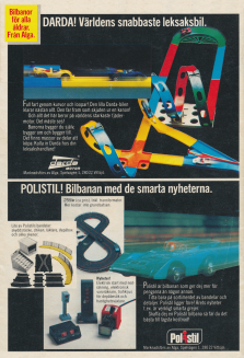 Reklam för bilbanor från Darda Motor och Polistil