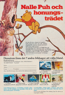 Reklam för sagor från Walt Disney med diabilder