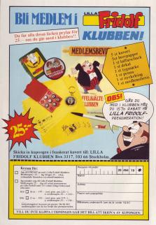Reklam från tidningen Lilla Fridolf om att man kan bli medlem i Toffelhjälteklubben