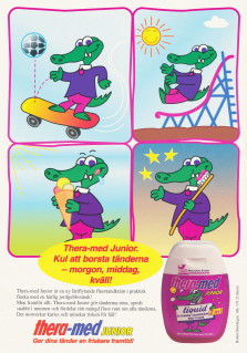 Reklam för barntandkrämen Thera-med Liquid Junior
