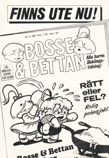 Internreklam för serietidningen Bosse & Bettan
